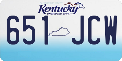 KY license plate 651JCW