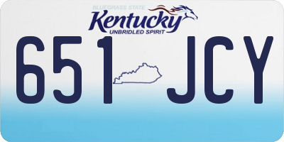 KY license plate 651JCY