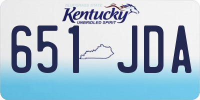 KY license plate 651JDA