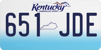 KY license plate 651JDE