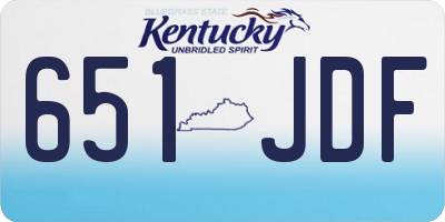 KY license plate 651JDF