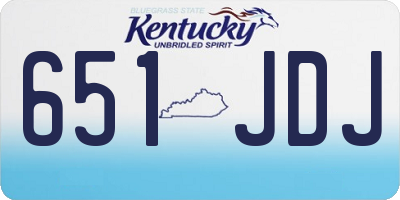 KY license plate 651JDJ