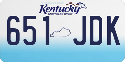 KY license plate 651JDK