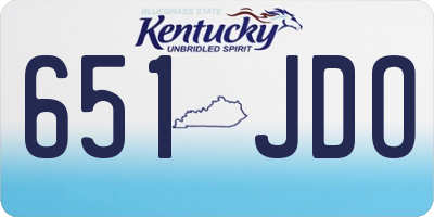 KY license plate 651JDO