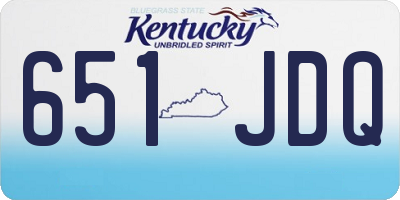 KY license plate 651JDQ