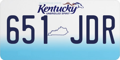 KY license plate 651JDR