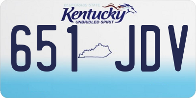 KY license plate 651JDV
