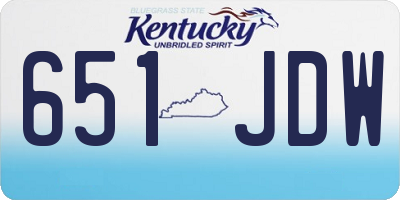 KY license plate 651JDW