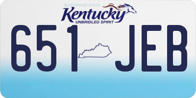 KY license plate 651JEB