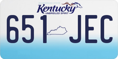 KY license plate 651JEC