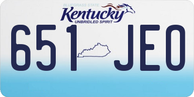 KY license plate 651JEO