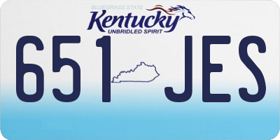 KY license plate 651JES