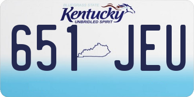 KY license plate 651JEU