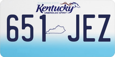 KY license plate 651JEZ