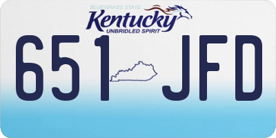KY license plate 651JFD