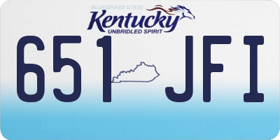 KY license plate 651JFI