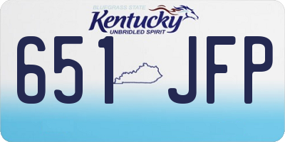 KY license plate 651JFP