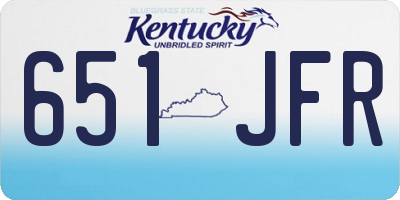 KY license plate 651JFR