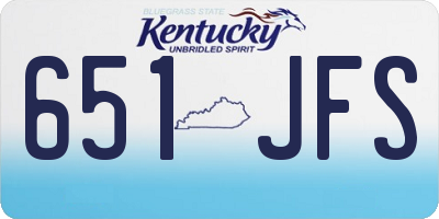 KY license plate 651JFS