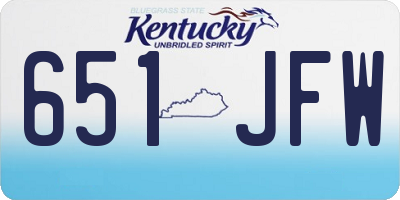 KY license plate 651JFW