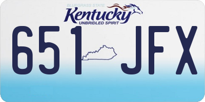 KY license plate 651JFX