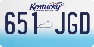 KY license plate 651JGD