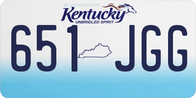 KY license plate 651JGG