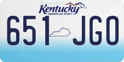 KY license plate 651JGO