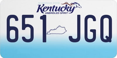 KY license plate 651JGQ