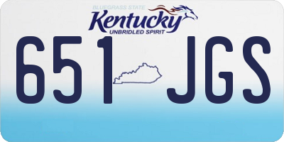 KY license plate 651JGS