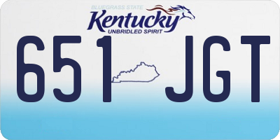 KY license plate 651JGT