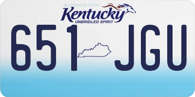 KY license plate 651JGU