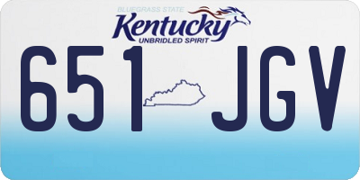 KY license plate 651JGV