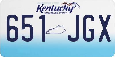 KY license plate 651JGX