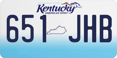 KY license plate 651JHB