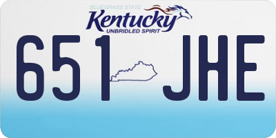 KY license plate 651JHE
