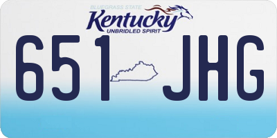 KY license plate 651JHG