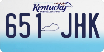 KY license plate 651JHK