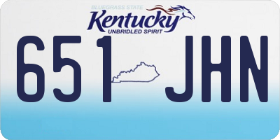 KY license plate 651JHN