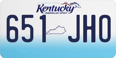KY license plate 651JHO