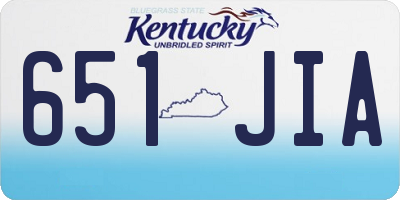 KY license plate 651JIA