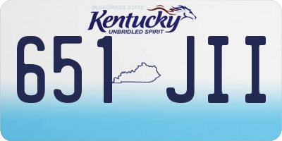KY license plate 651JII