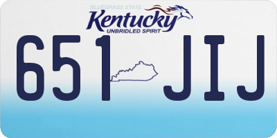 KY license plate 651JIJ