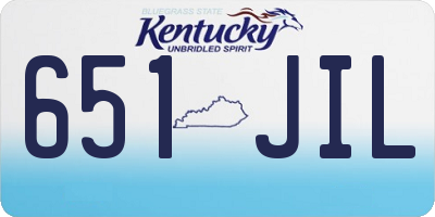 KY license plate 651JIL