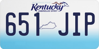 KY license plate 651JIP