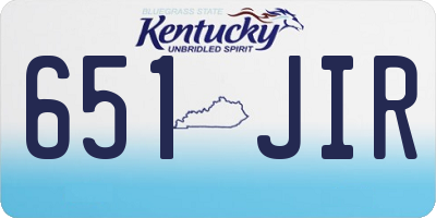 KY license plate 651JIR