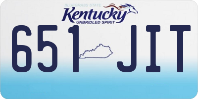 KY license plate 651JIT