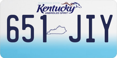 KY license plate 651JIY