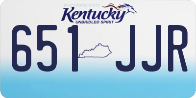 KY license plate 651JJR