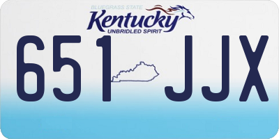 KY license plate 651JJX